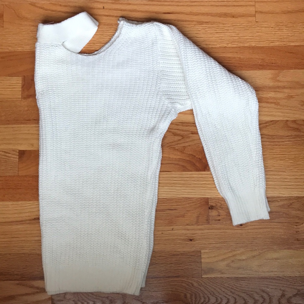 Cream Off Shoulder Knitted Sweater (like-new) - Picture 2 of 8